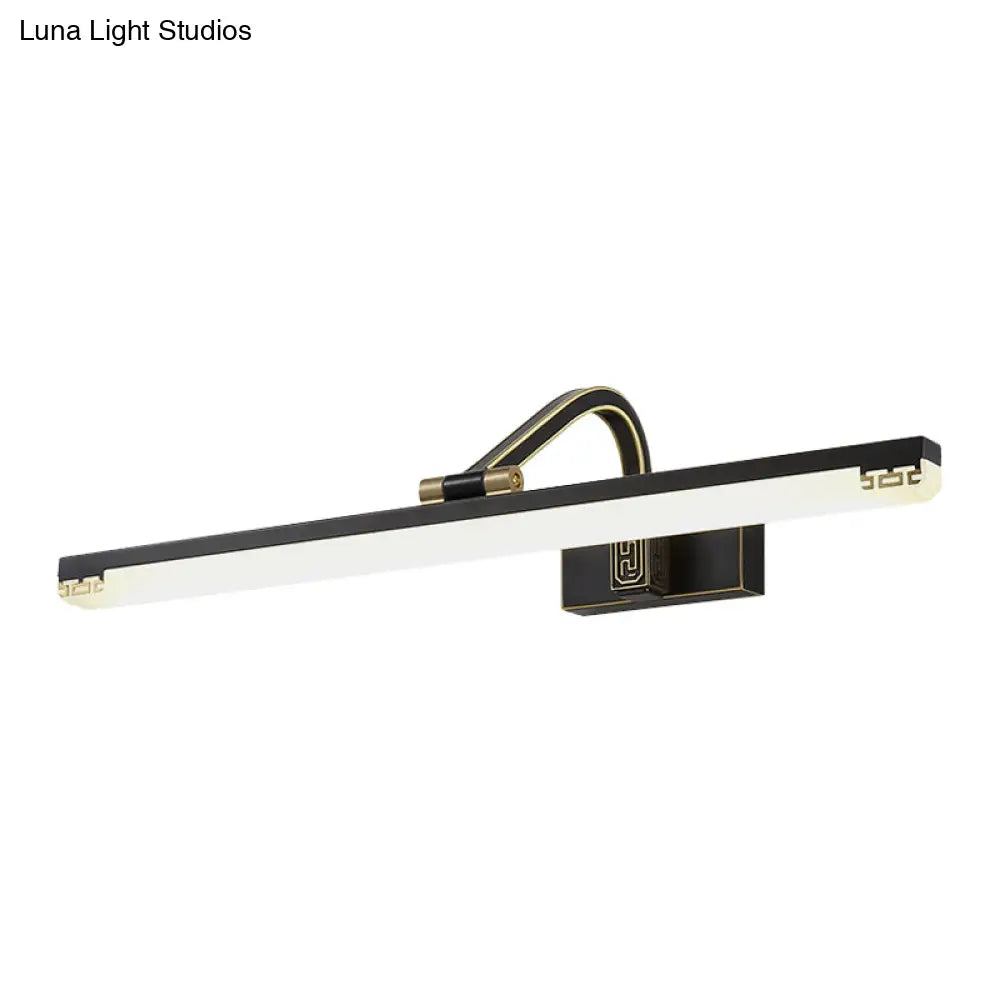 DecorBites™ Metallic LED Swing Arm Wall Lamp in Black for Elongated Dressing Tables