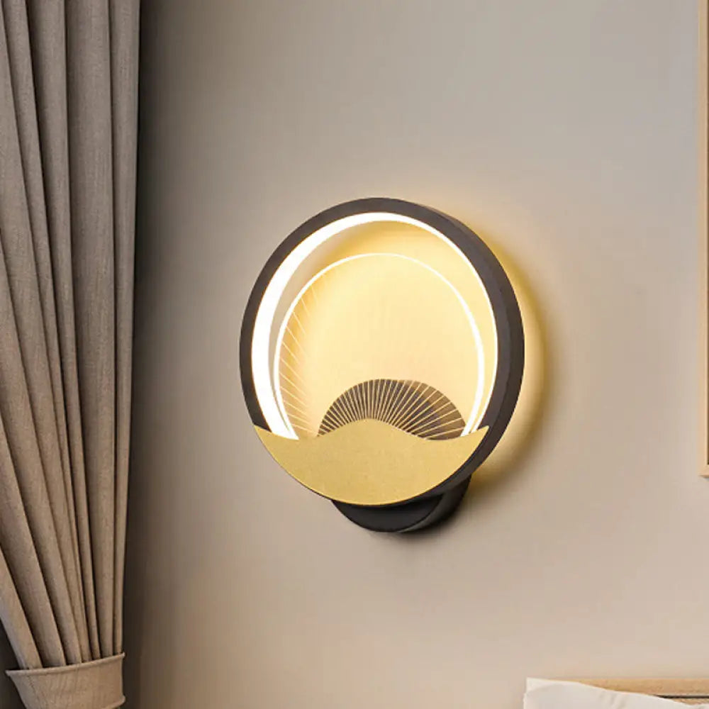 DecorBites™ Metallic LED Wall Sconce with Acrylic Shade in Black-Gold/White-Gold or White, for Modern Bedside Lighting