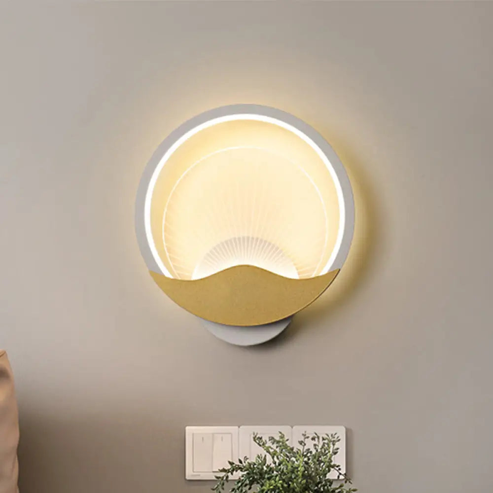 DecorBites™ Metallic LED Wall Sconce with Acrylic Shade in Black-Gold/White-Gold or White, for Modern Bedside Lighting