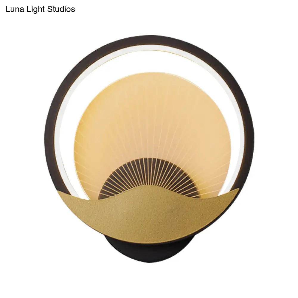 DecorBites™ Metallic LED Wall Sconce with Acrylic Shade in Black-Gold/White-Gold or White, for Modern Bedside Lighting