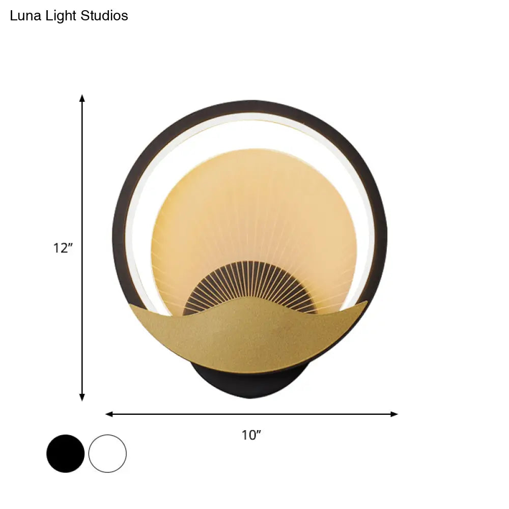 DecorBites™ Metallic LED Wall Sconce with Acrylic Shade in Black-Gold/White-Gold or White, for Modern Bedside Lighting