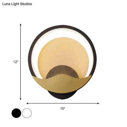 DecorBites™ Metallic LED Wall Sconce with Acrylic Shade in Black-Gold/White-Gold or White, for Modern Bedside Lighting