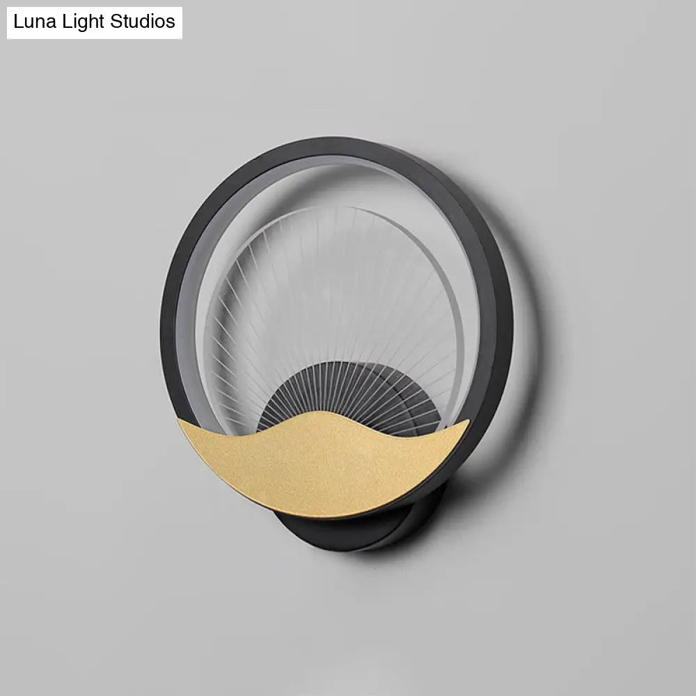 DecorBites™ Metallic LED Wall Sconce with Acrylic Shade in Black-Gold/White-Gold or White, for Modern Bedside Lighting