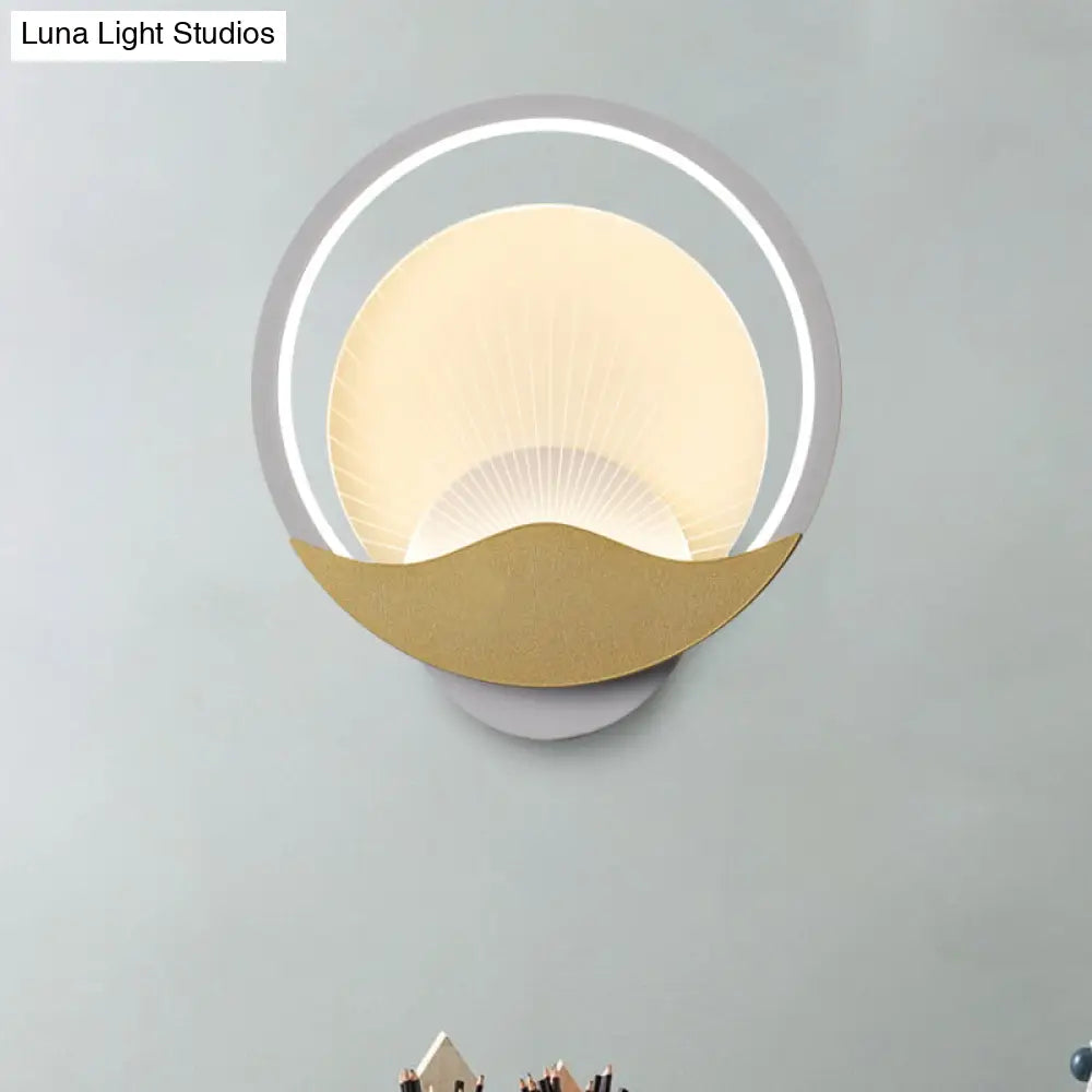 DecorBites™ Metallic LED Wall Sconce with Acrylic Shade in Black-Gold/White-Gold or White, for Modern Bedside Lighting