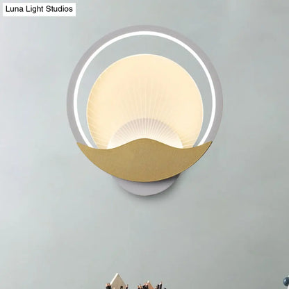 DecorBites™ Metallic LED Wall Sconce with Acrylic Shade in Black-Gold/White-Gold or White, for Modern Bedside Lighting