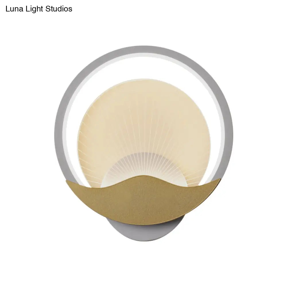 DecorBites™ Metallic LED Wall Sconce with Acrylic Shade in Black-Gold/White-Gold or White, for Modern Bedside Lighting
