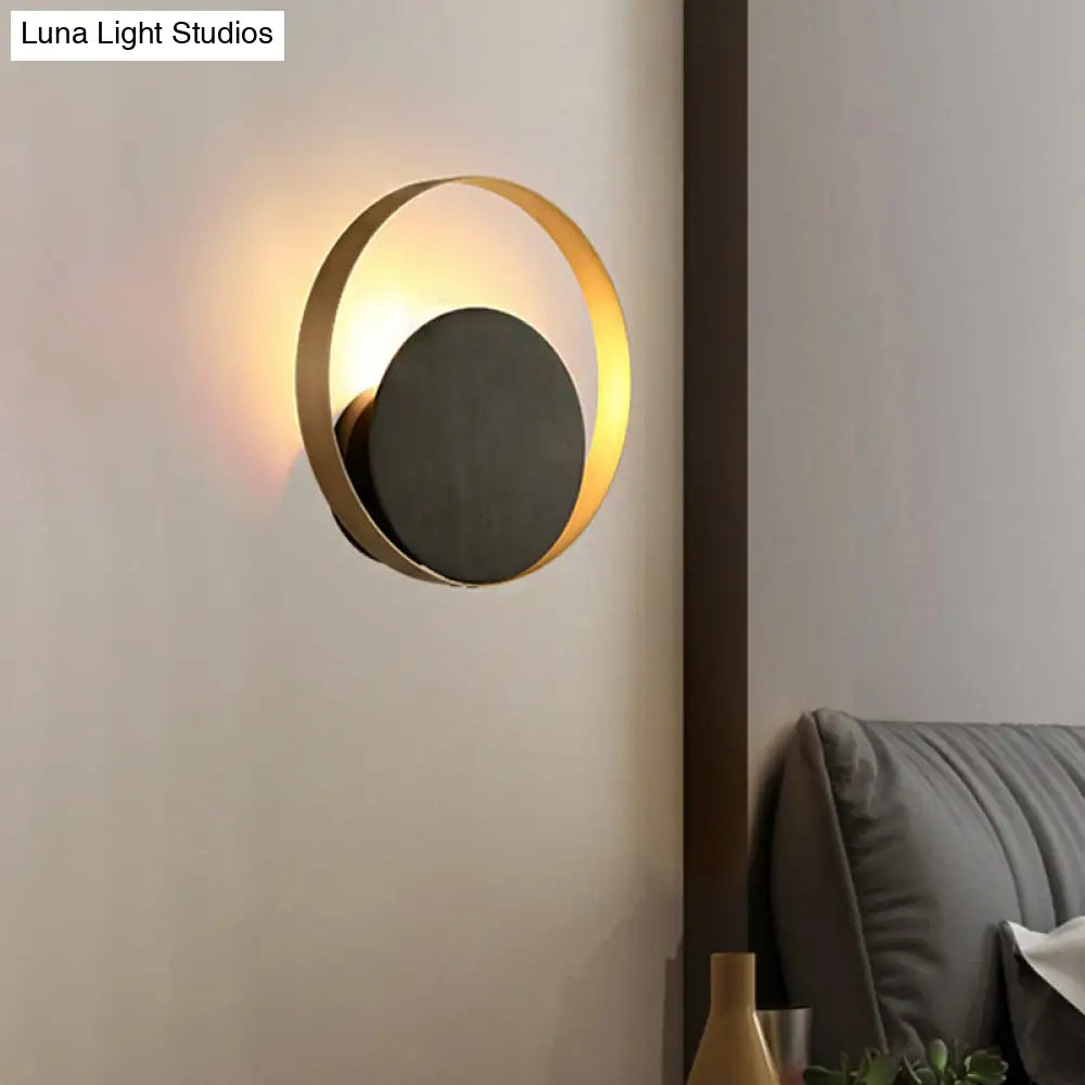 DecorBites™ Metallic Orbit Sconce Light - Simplicity, Golden Single Wall Mounted Lighting