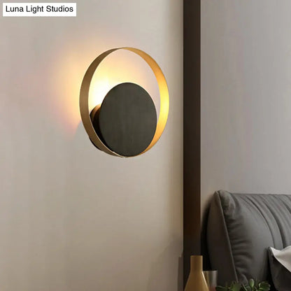 DecorBites™ Metallic Orbit Sconce Light - Simplicity, Golden Single Wall Mounted Lighting