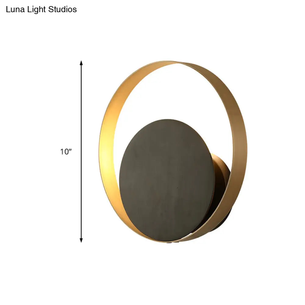 DecorBites™ Metallic Orbit Sconce Light - Simplicity, Golden Single Wall Mounted Lighting