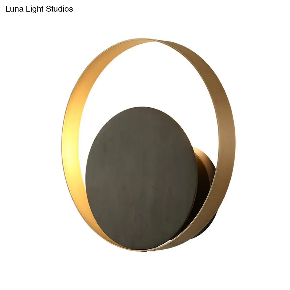 DecorBites™ Metallic Orbit Sconce Light - Simplicity, Golden Single Wall Mounted Lighting