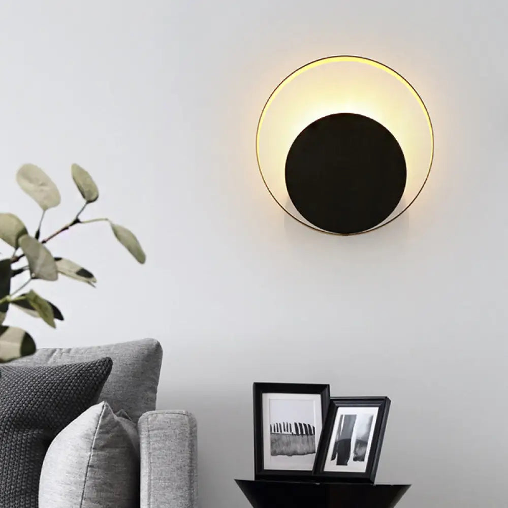 DecorBites™ Metallic Orbit Sconce Light - Simplicity, Golden Single Wall Mounted Lighting