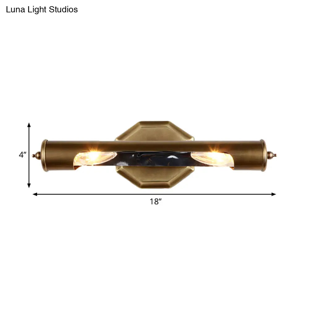 DecorBites™ Metallic Shade Bedroom Wall Sconce with 2 Bulbs and Brass Finish, Available in 14"/18" Width