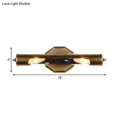 DecorBites™ Metallic Shade Bedroom Wall Sconce with 2 Bulbs and Brass Finish, Available in 14"/18" Width