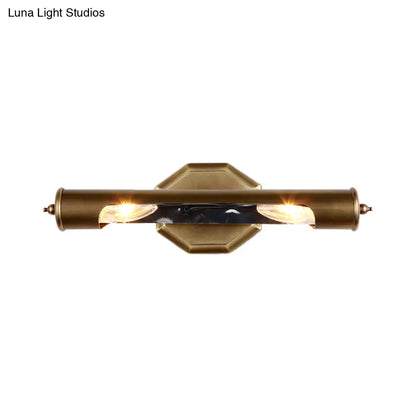 DecorBites™ Metallic Shade Bedroom Wall Sconce with 2 Bulbs and Brass Finish, Available in 14"/18" Width