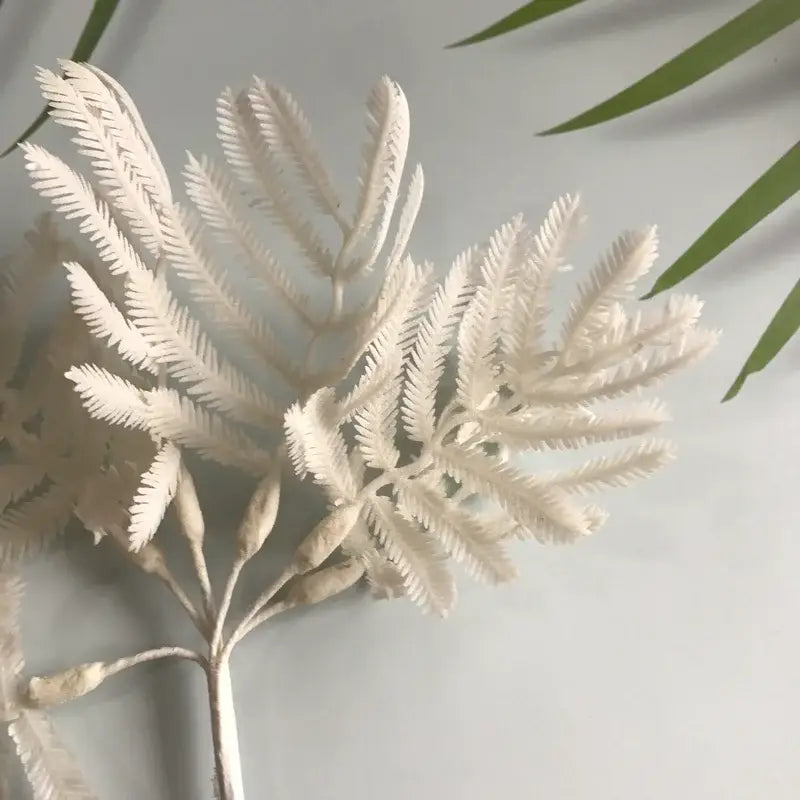 Metallic silver gold & white eucalyptus leaf bunch 6-pack living room