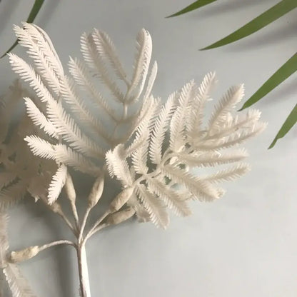 Metallic silver gold & white eucalyptus leaf bunch 6-pack living room