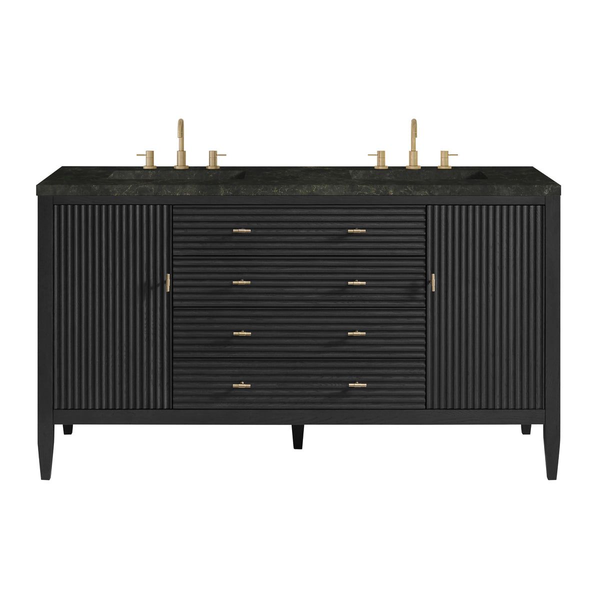 James Martin Myrrin 60" Double Bathroom Vanity, Carbon Oak