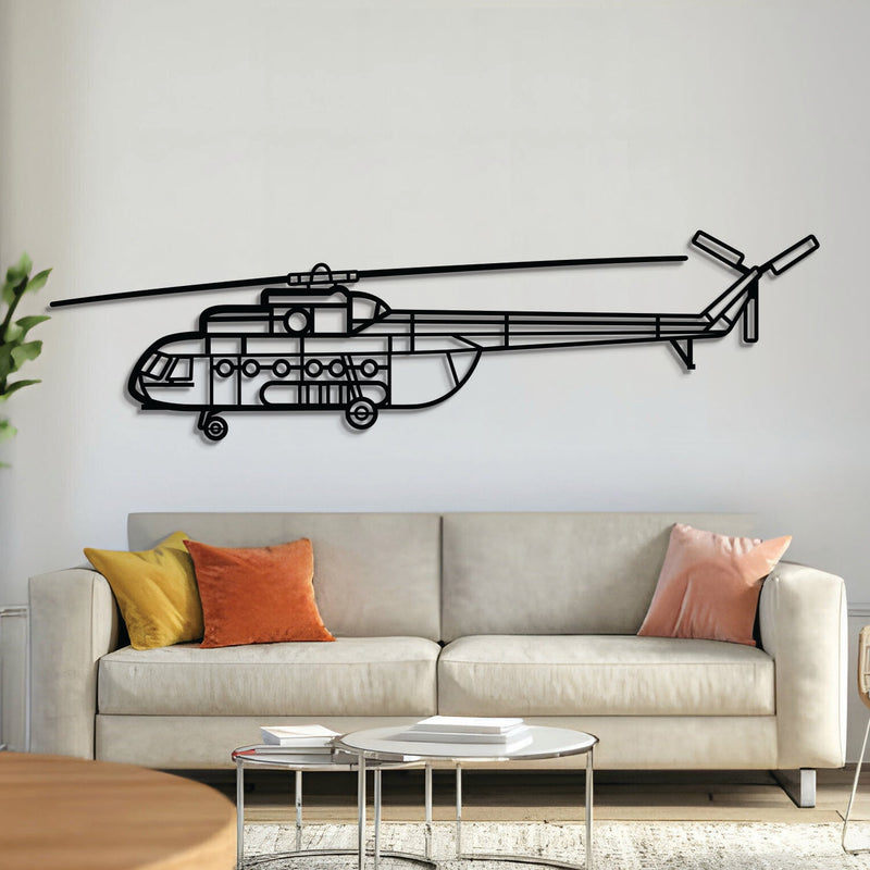 Mi-8 Metal Aircraft Wall Art - NCP0584, front view