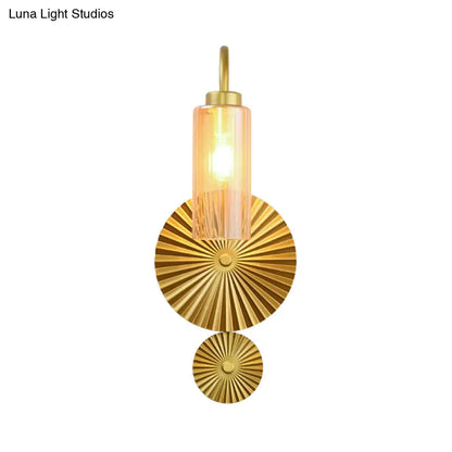 DecorBites™ Mid Century Brass Gooseneck Wall Lamp with Glass Shade - Iron Sconce Lighting