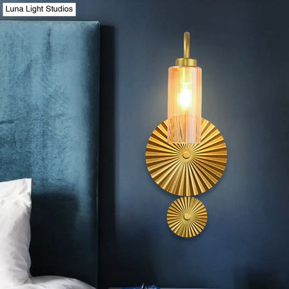 DecorBites™ Mid Century Brass Gooseneck Wall Lamp with Glass Shade - Iron Sconce Lighting