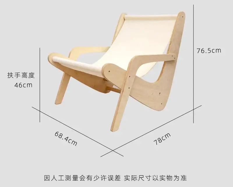 Mid-century brown and cream canvas recliner living room chair