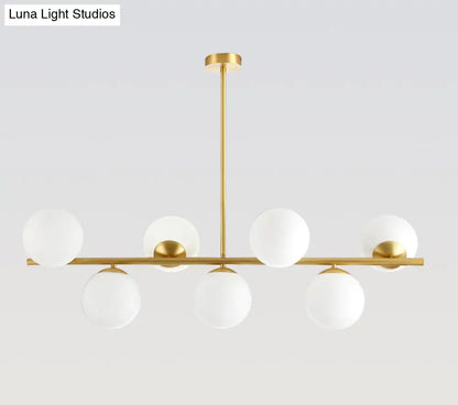 DecorBites™ Mid-Century Gold Glass Pendant Lighting - 7 Light Spherical Island Ceiling Light for Dining Table
