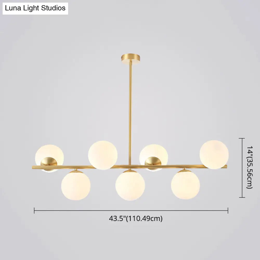 DecorBites™ Mid-Century Gold Glass Pendant Lighting - 7 Light Spherical Island Ceiling Light for Dining Table