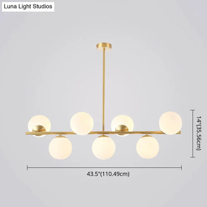 DecorBites™ Mid-Century Gold Glass Pendant Lighting - 7 Light Spherical Island Ceiling Light for Dining Table