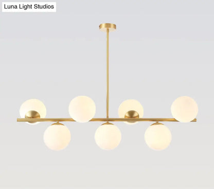 DecorBites™ Mid-Century Gold Glass Pendant Lighting - 7 Light Spherical Island Ceiling Light for Dining Table