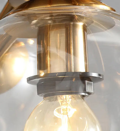 Mid-century gold metal smoked glass chandelier – dining room led light