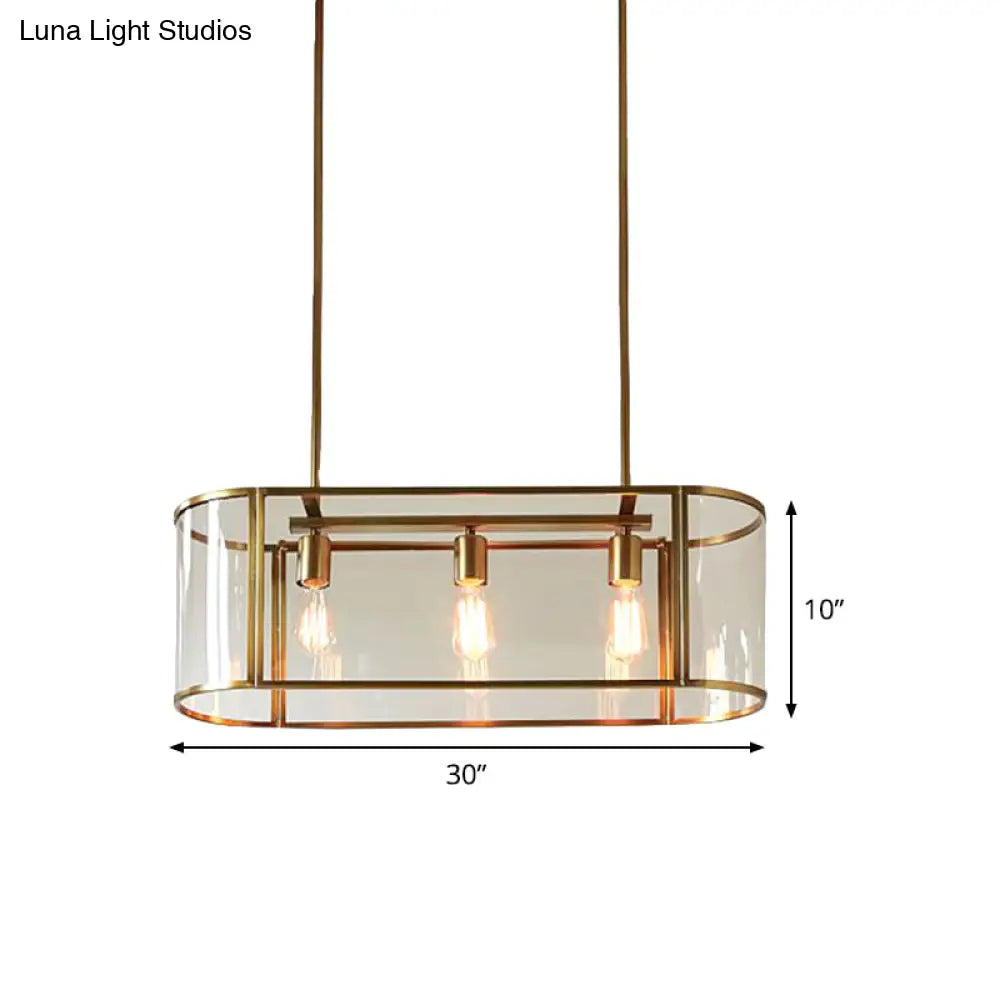 DecorBites™ Mid Century Gold Translucent Glass Pendant Light - 3 Head Suspended Fixture