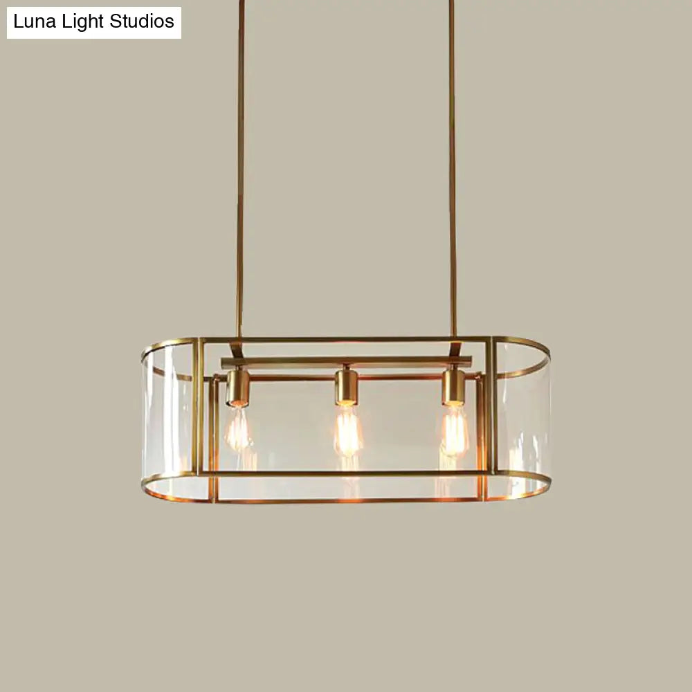 DecorBites™ Mid Century Gold Translucent Glass Pendant Light - 3 Head Suspended Fixture