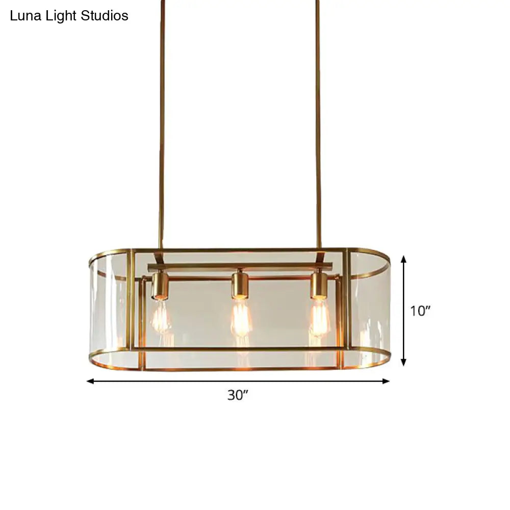 DecorBites™ Mid Century Gold Translucent Glass Pendant Light - 3 Head Suspended Fixture