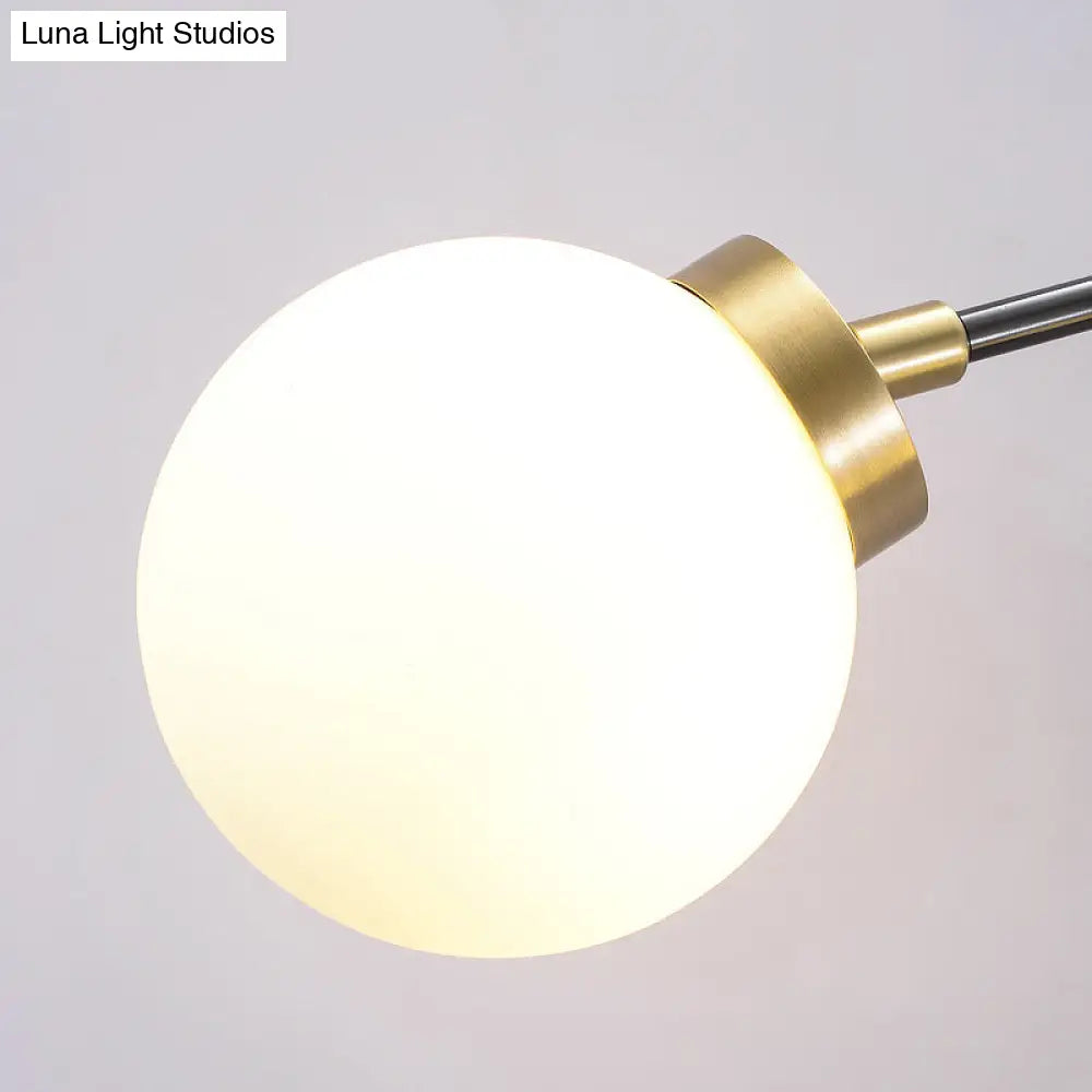 DecorBites™ Mid Century Modern Opal Glass Wall Sconce with Brass Finish - 1/2 Lights Global Wall Mount