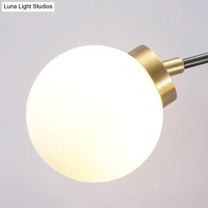 DecorBites™ Mid Century Modern Opal Glass Wall Sconce with Brass Finish - 1/2 Lights Global Wall Mount