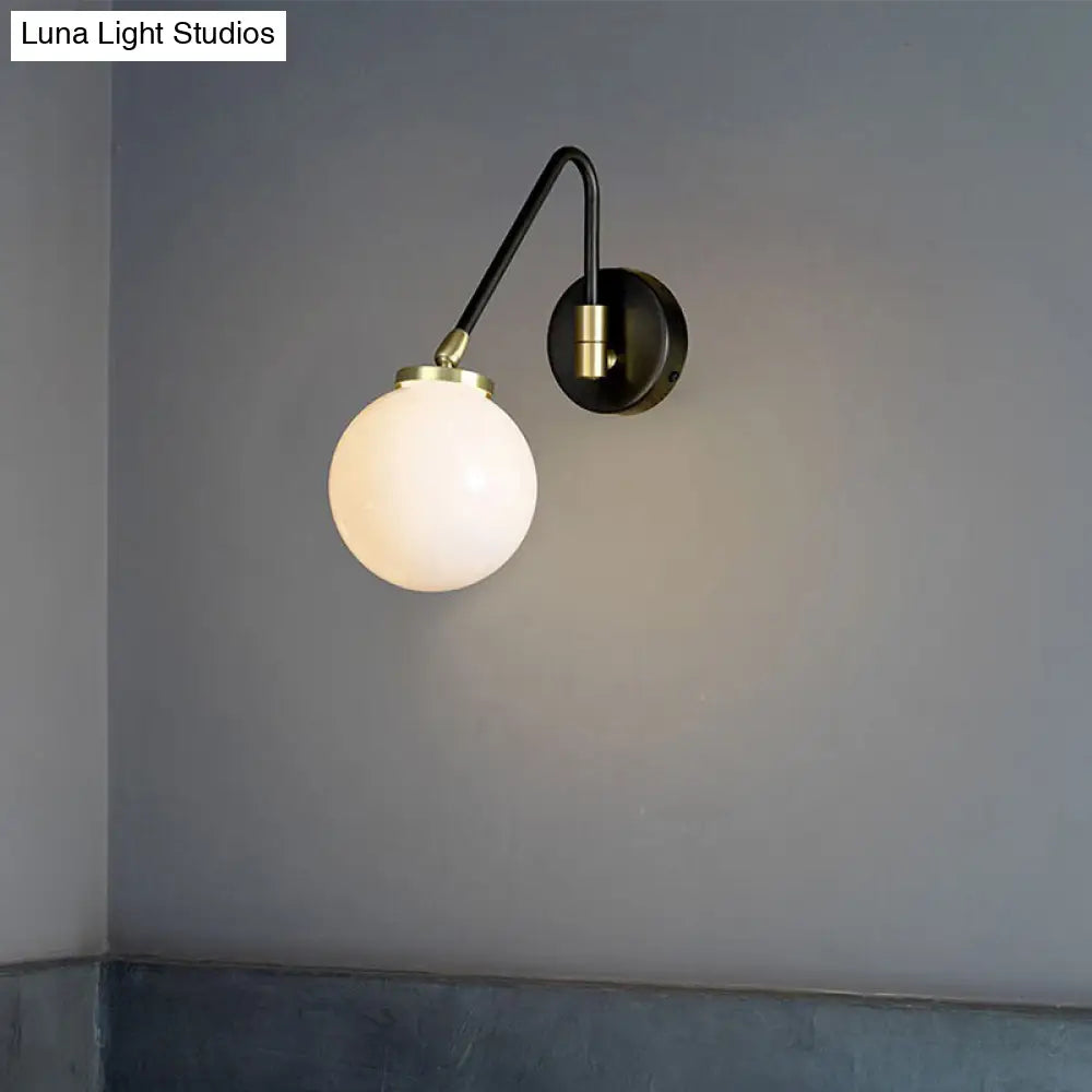 DecorBites™ Mid Century Modern Opal Glass Wall Sconce with Brass Finish - 1/2 Lights Global Wall Mount