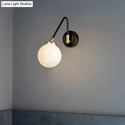 DecorBites™ Mid Century Modern Opal Glass Wall Sconce with Brass Finish - 1/2 Lights Global Wall Mount