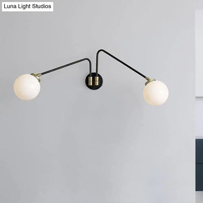 DecorBites™ Mid Century Modern Opal Glass Wall Sconce with Brass Finish - 1/2 Lights Global Wall Mount