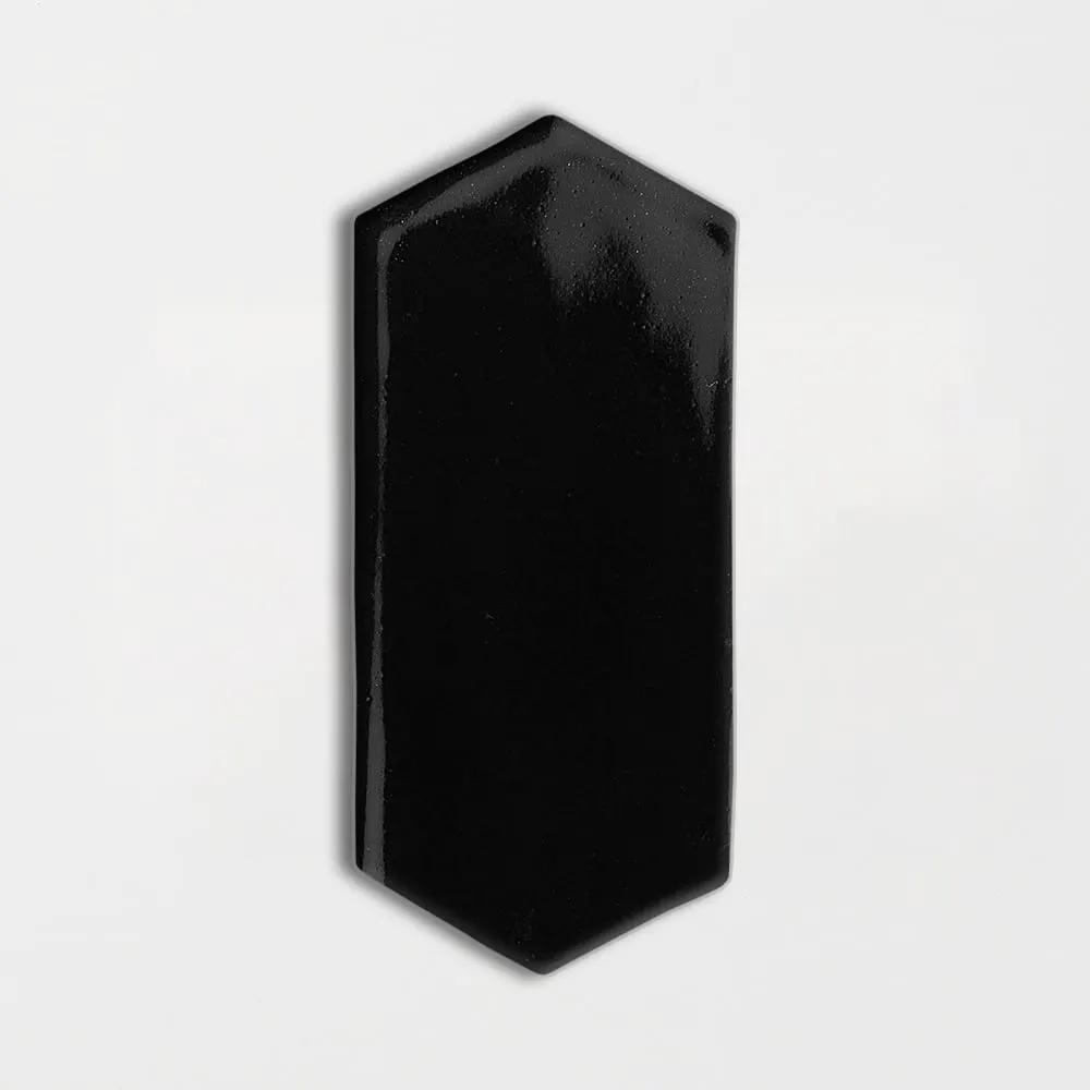 Midnight Glossy Picket Ceramic Tiles 3x6