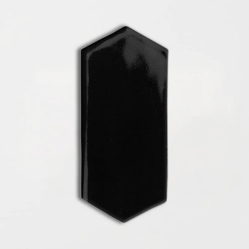 Midnight Glossy Picket Ceramic Tiles 3x6