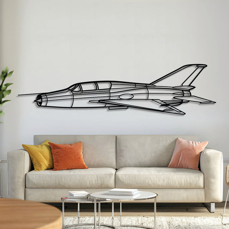Mig-21 Angle Metal Aircraft Wall Art - NCP0233, angle view