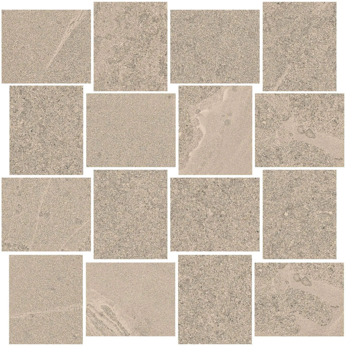 Milestone East Beige Mosaic B Stone Look Porcelain Mosaics 12x12