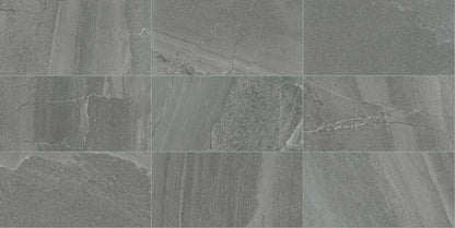 Milestone South Grey Stone Look Porcelain Tiles 12x24