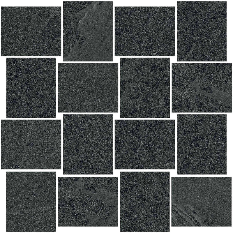 Milestone West Black Cove Base Stone Look Porcelain 6x12