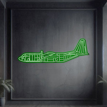 C-130 Metal Neon Aircraft Wall Art - NCN0019