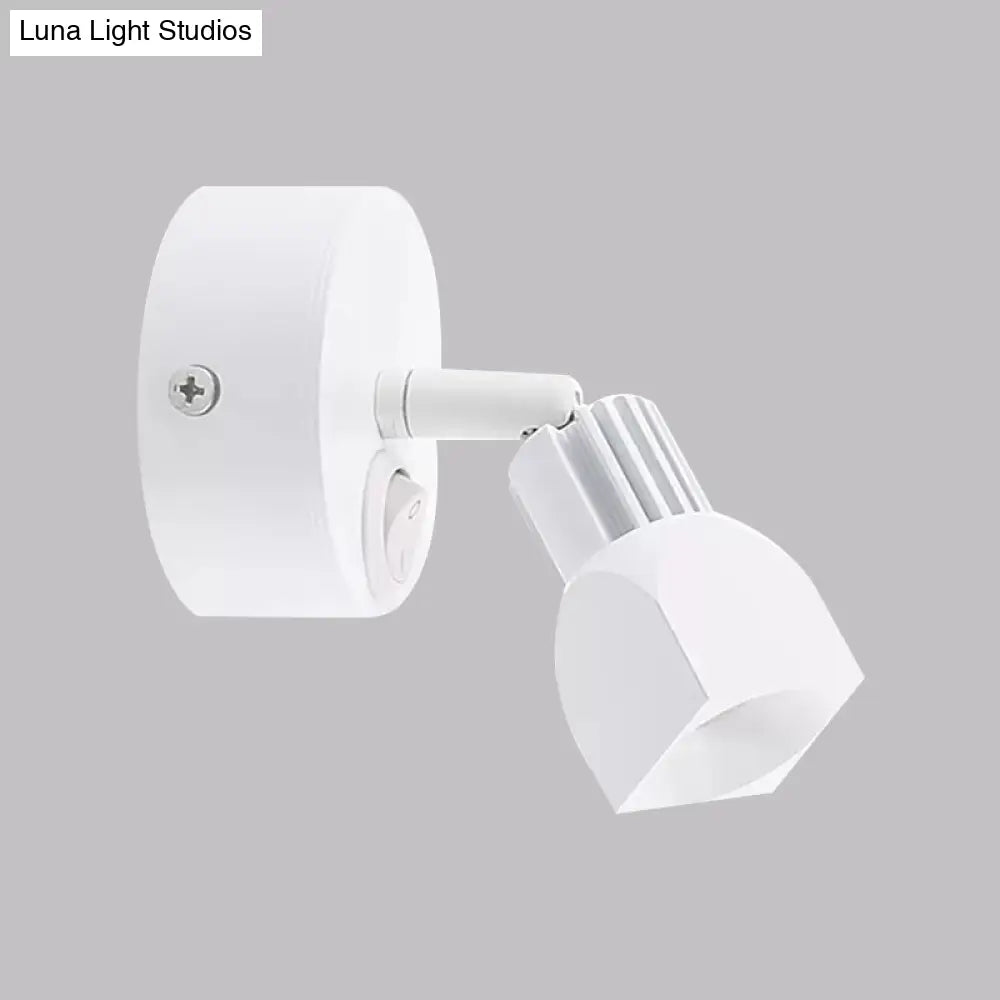 DecorBites™ Mini Aluminum LED Spotlight Wall Lamp - Contemporary Style, Black/White, with/without Switch - White/Warm Lighting