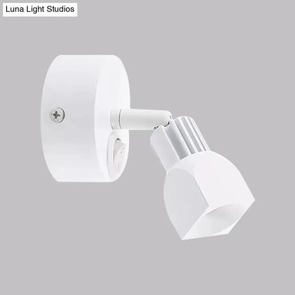 DecorBites™ Mini Aluminum LED Spotlight Wall Lamp - Contemporary Style, Black/White, with/without Switch - White/Warm Lighting