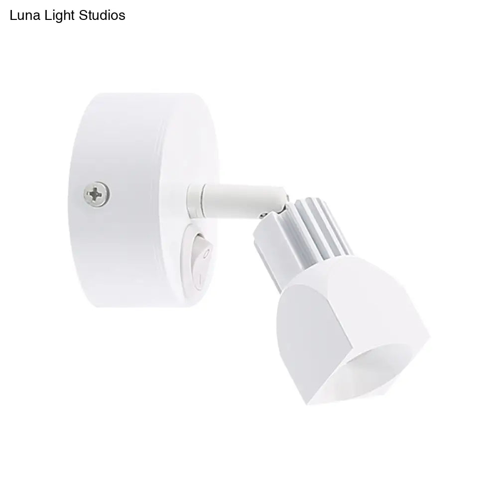 DecorBites™ Mini Aluminum LED Spotlight Wall Lamp - Contemporary Style, Black/White, with/without Switch - White/Warm Lighting