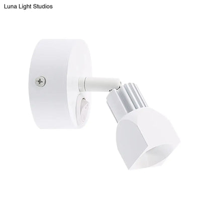 DecorBites™ Mini Aluminum LED Spotlight Wall Lamp - Contemporary Style, Black/White, with/without Switch - White/Warm Lighting