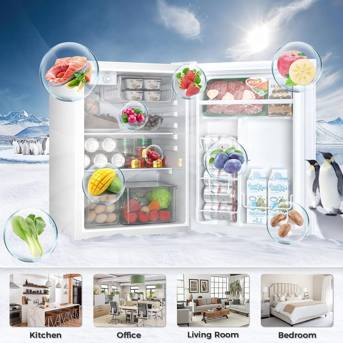 Mini Compact Refrigerator with Freezer, 2.6 Cu.Ft 58070RRE0